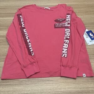 New Orleans Pelicans women’s long sleeve t-shirt, Medium, Red, VTG style, New